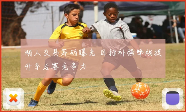 湖人交易筹码曝光 目标补强锋线提升季后赛竞争力